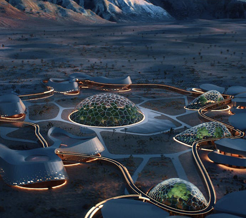 V Mohavské poušti vyroste síť biodómů jako zkouška osídlení Marsu